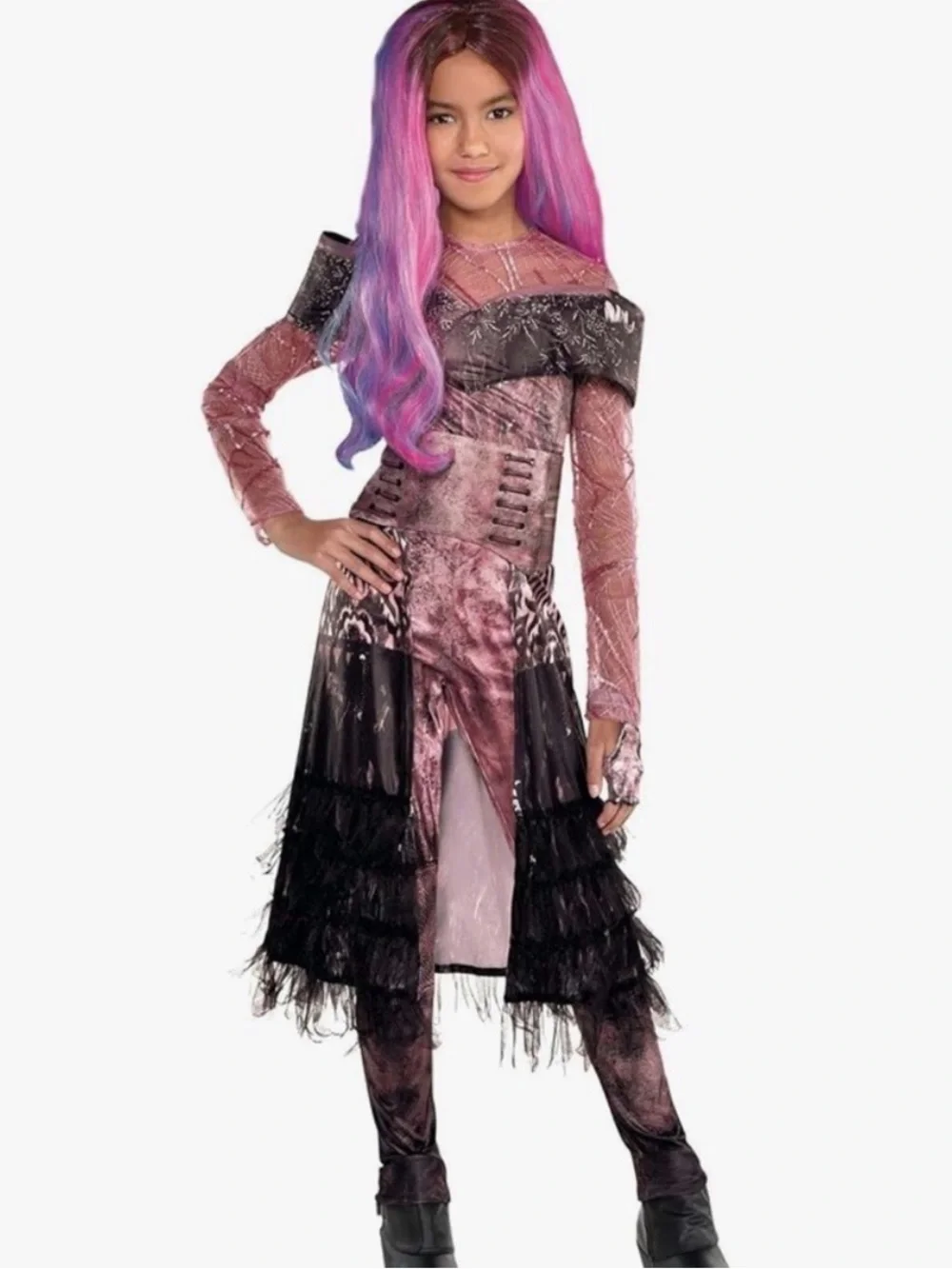 Disney Girls Pink and Black Gothic Vampire Costume